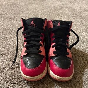 Air Jordan Black and Pink Sneakers